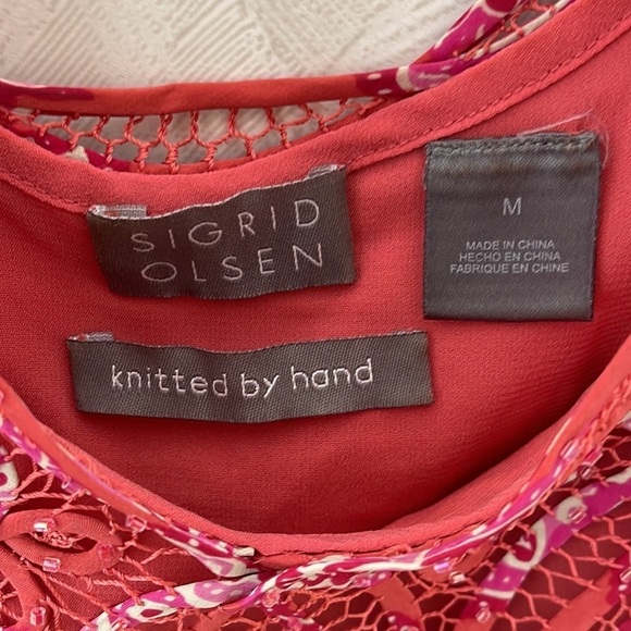 SIGRID OLSEN Hand Knitted Top Size M - Picture 4 of 4